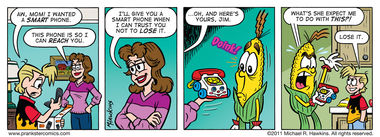 Dumb Phone - a Jim Corn comic strip from Prankster Comics